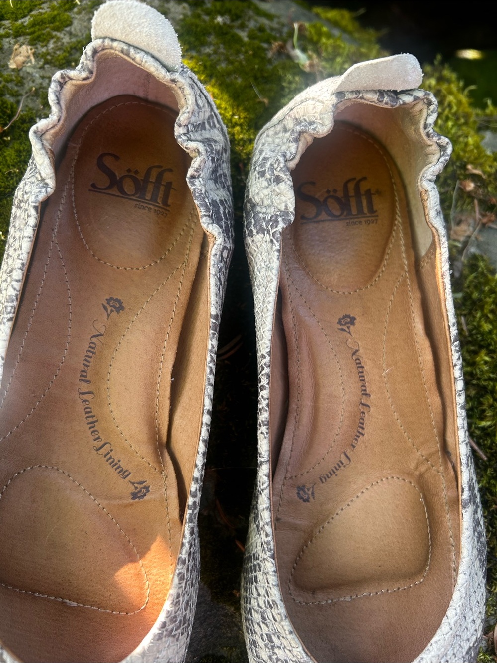 SOFFT - Women's Neutral Snake-Print Ballet Flats - Picture 4 of 7